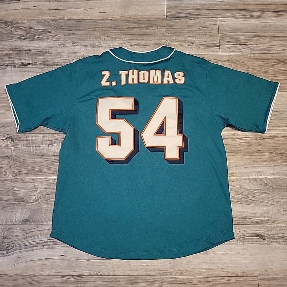 Zach‎ Thomas #54 Miami Dolphins Teal Aqua Jersey Men Large NFL Players Inc Sewn